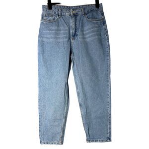 Womens M Wash Barrel Leg Jeans Sz 10/12 Straight Leg Cotton Classic Baggy Denim